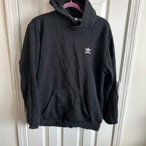 adidas Black Hoodie with White Trefoil Logo